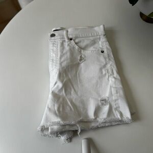 Express White Distressed Jean Shorts